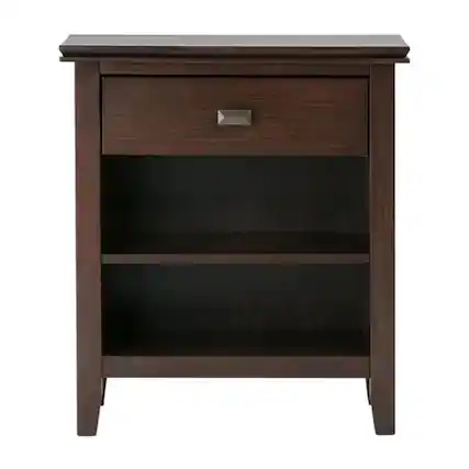 Front. Simpli Home - Artisan SOLID WOOD 24 inch Wide Transitional Bedside Nightstand Table in Russet Brown - Russet Brown.