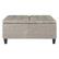 Front. Simpli Home - Harrison 36 inch Wide Transitional Square Coffee Table Storage Ottoman in Distressed Grey Taupe Faux Leather - Distressed Gray Taupe.