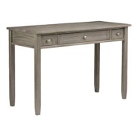 Simpli Home - Warm Shaker SOLID WOOD Transitional 48 inch Wide Writing Office Desk in Distressed Grey - Distressed Gray - Front_Zoom