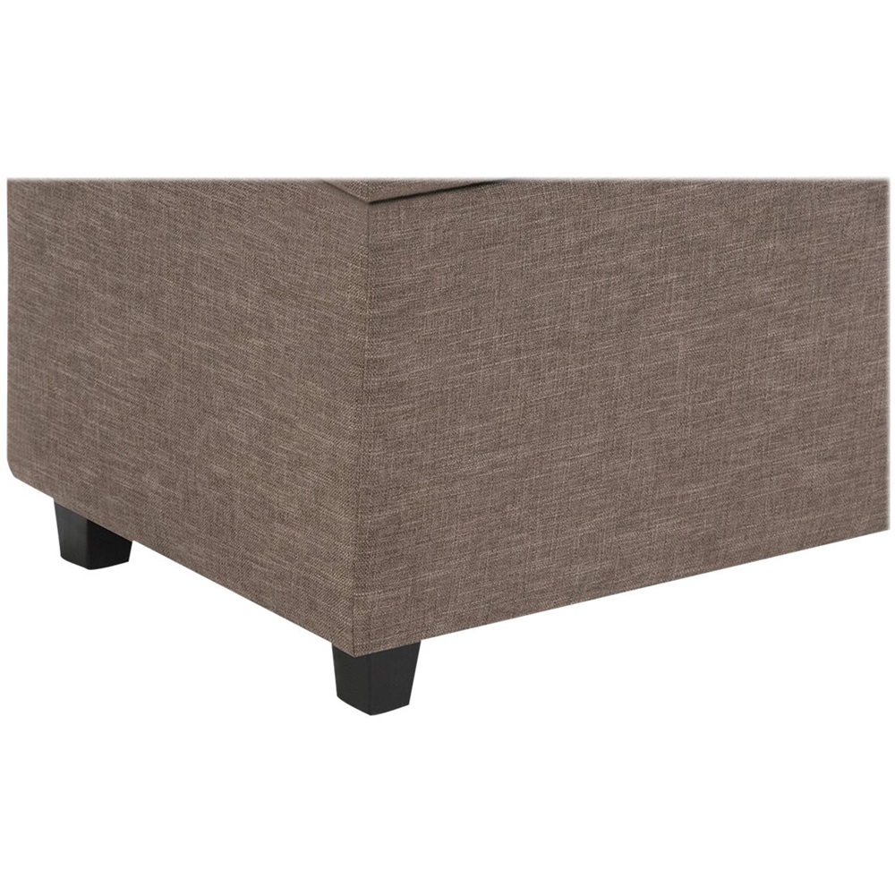 Simpli Home - Darcy Rectangular Traditional Wood/Engineered Wood Bench Ottoman With Inner Storage - Fawn Brown