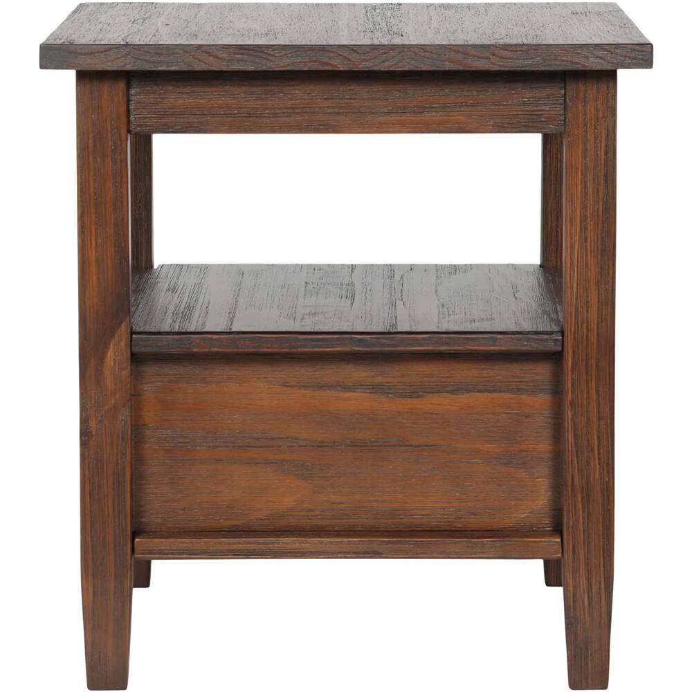 Alt View 12. Simpli Home - Warm Shaker SOLID WOOD 20 inch Wide Rectangle Transitional End Table in Distressed Charcoal Brown - Distressed Charcoal Brown.