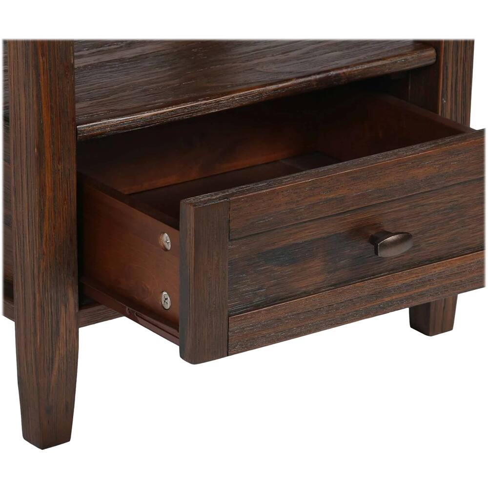 Alt View 14. Simpli Home - Warm Shaker SOLID WOOD 20 inch Wide Rectangle Transitional End Table in Distressed Charcoal Brown - Distressed Charcoal Brown.