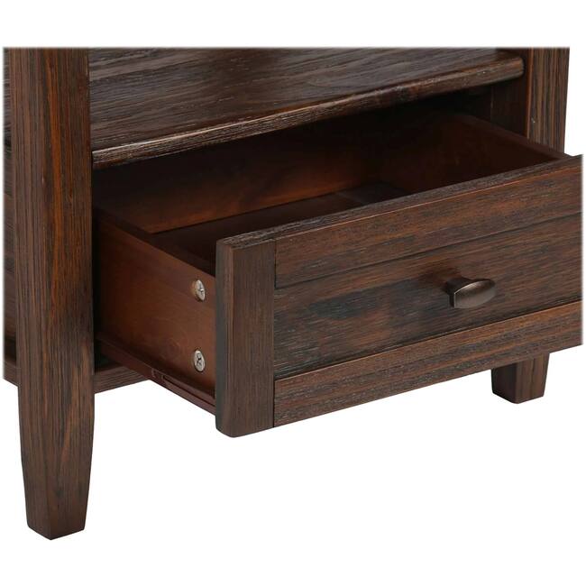 Simpli Home - Warm Shaker SOLID WOOD 20 inch Wide Rectangle Transitional End Table in - Distressed Charcoal Brown_5