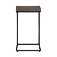 Simpli Home - Thorpe SOLID MANGO WOOD and Metal 14 inch Wide Square Industrial C Side Table in Warm Grey - Warm Gray - Front_Zoom