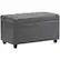 Front. Simpli Home - Darcy Rectangular Traditional Wood/Polyurethane Faux Leather Bench Ottoman With Inner Storage - Stone Gray.
