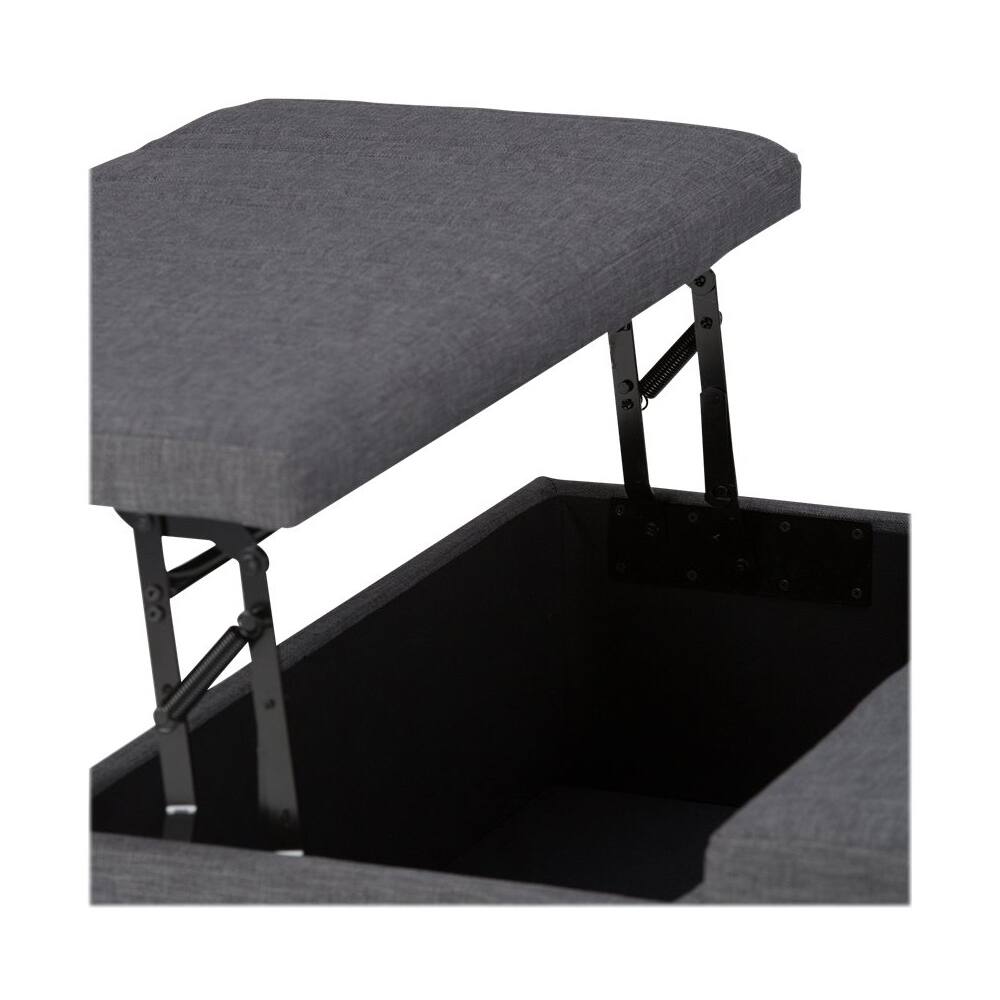 Alt View 12. Simpli Home - Ellis Contemporary Wood/Engineered Wood Ottoman - Slate Gray.