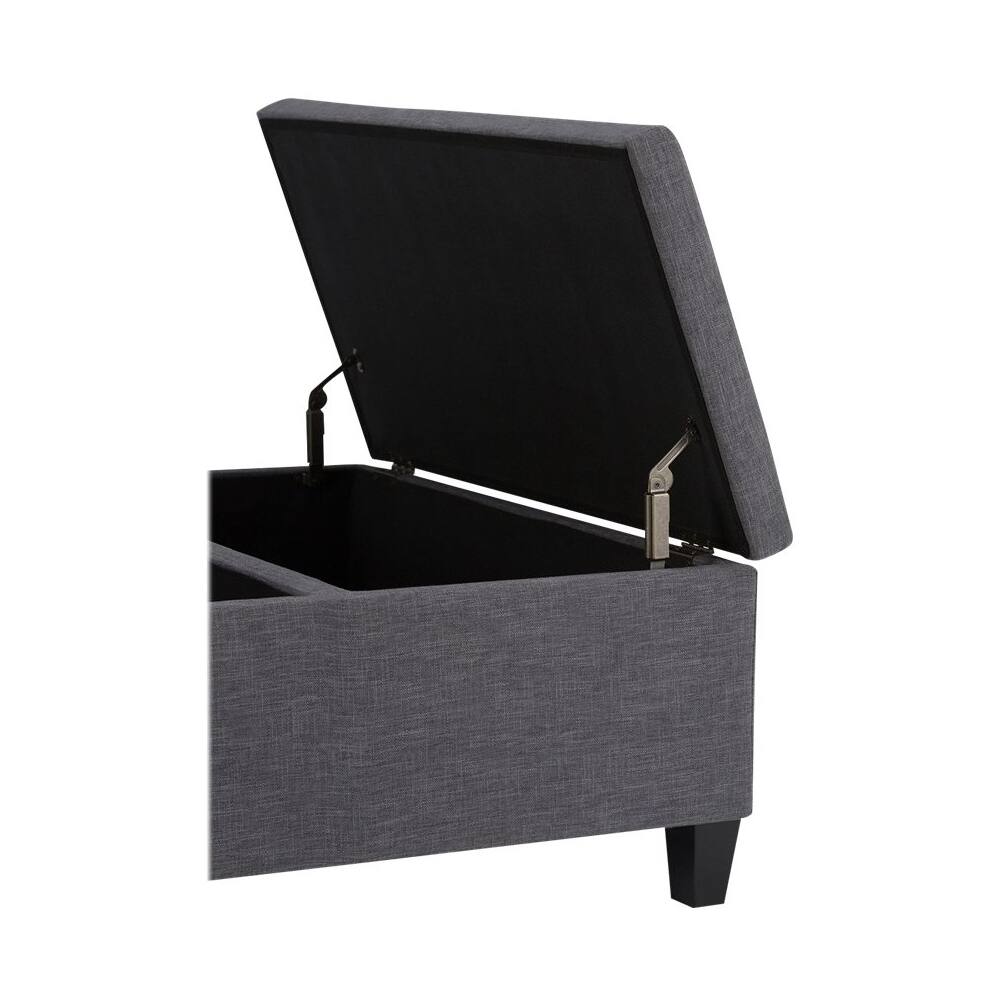 Alt View 13. Simpli Home - Ellis Contemporary Wood/Engineered Wood Ottoman - Slate Gray.