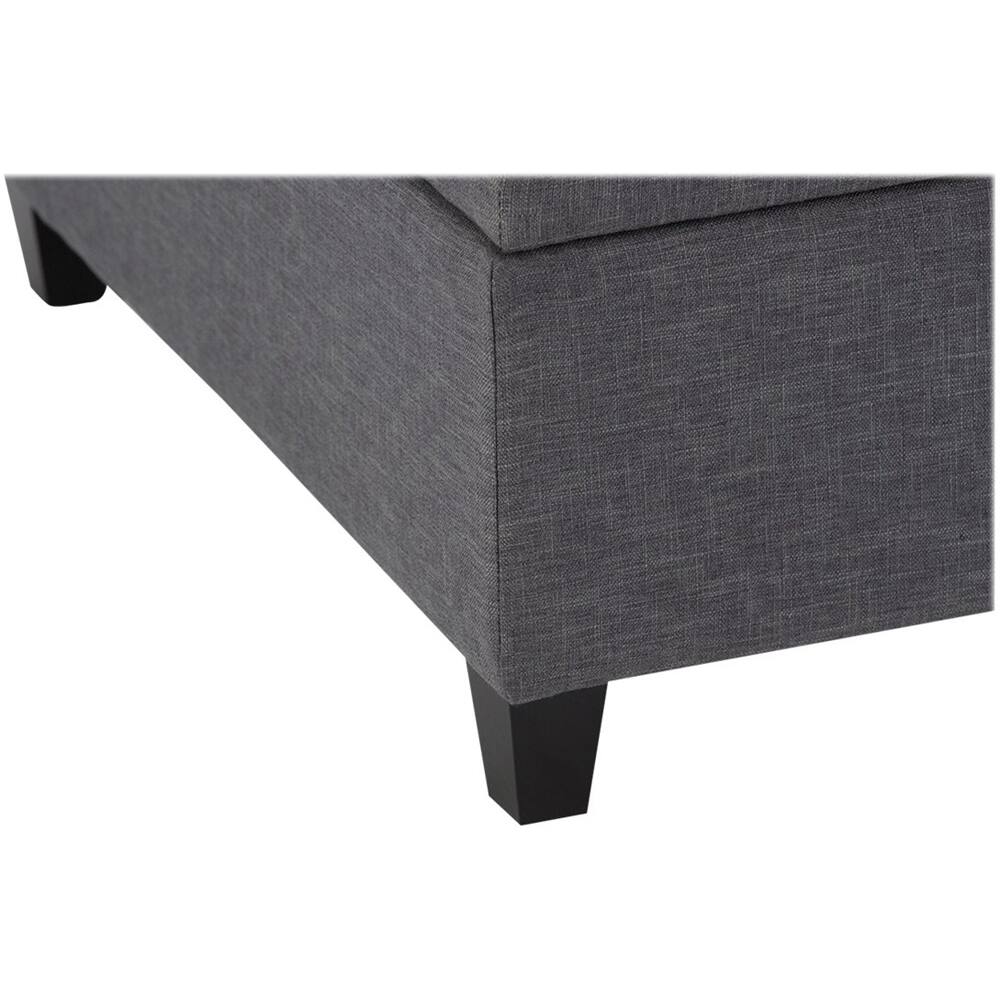 Alt View 14. Simpli Home - Ellis Contemporary Wood/Engineered Wood Ottoman - Slate Gray.