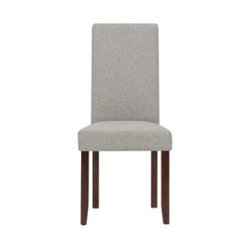 Simpli Home - Acadian Parson Contemporary High-Density Foam & Linen-Look Polyester Dining Chairs (Set of 2) - Gray Cloud - Front_Zoom