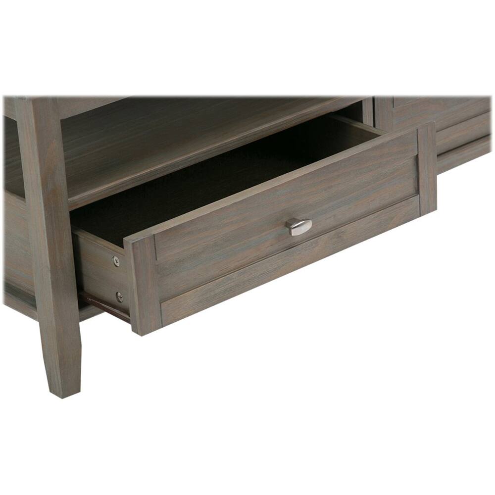 Alt View 11. Simpli Home - Warm Shaker Rectangular Rustic Wood 2-Drawer Coffee Table - Distressed Gray.