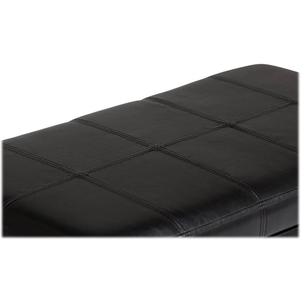 Alt View 14. Simpli Home - Amelia 34 inch Wide Transitional Rectangle Storage Ottoman Bench in Midnight Black Faux Leather - Midnight Black.