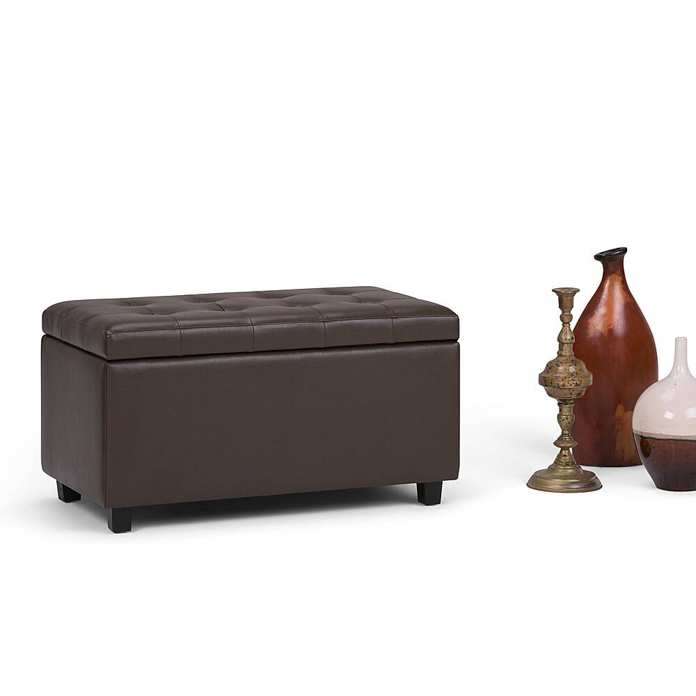 Alt View 11. Simpli Home - Cosmopolitan Storage Ottoman - Chocolate Brown.