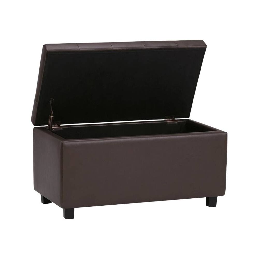 Left. Simpli Home - Cosmopolitan Storage Ottoman - Chocolate Brown.