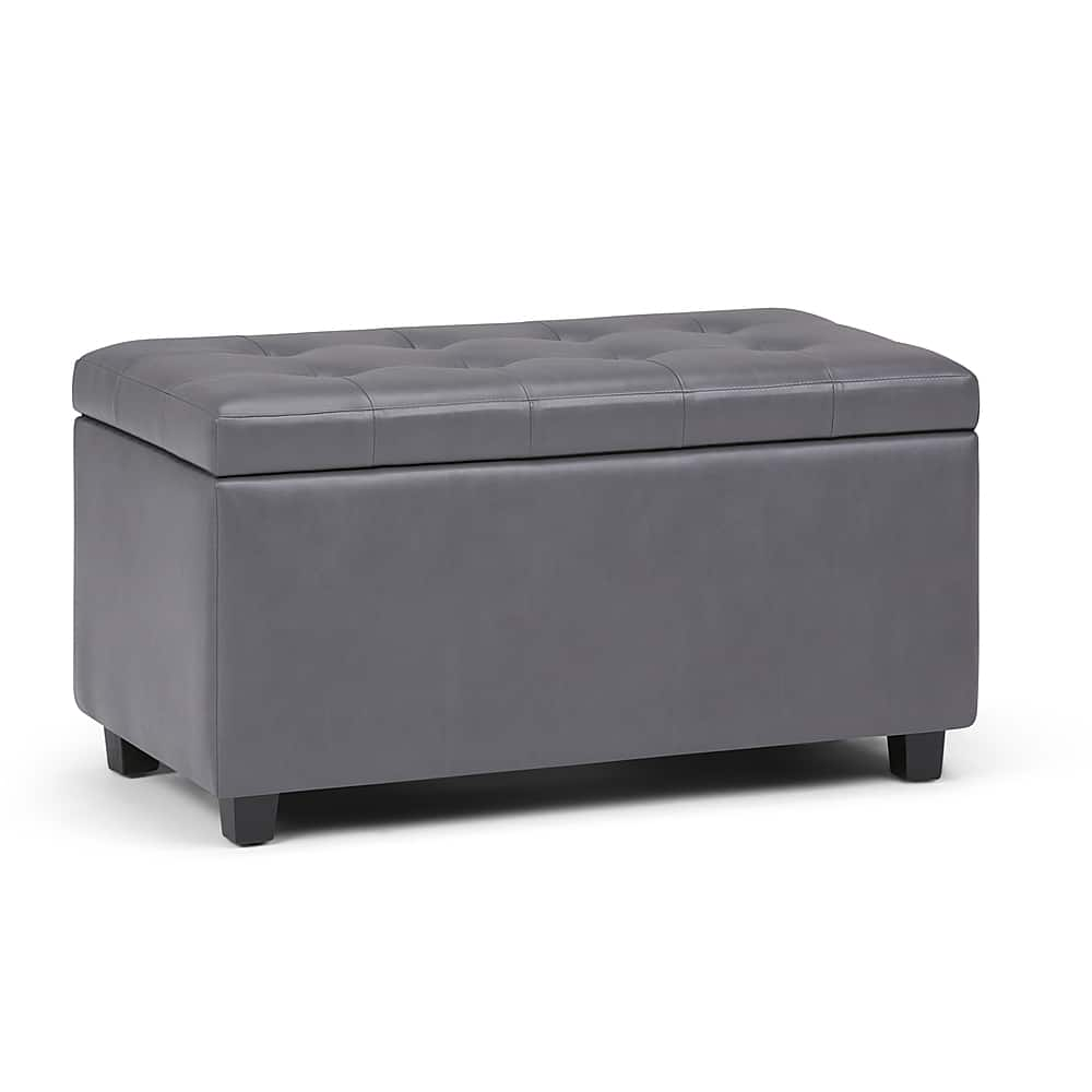 Angle View: Simpli Home - Cosmopolitan Storage Ottoman - Stone Gray