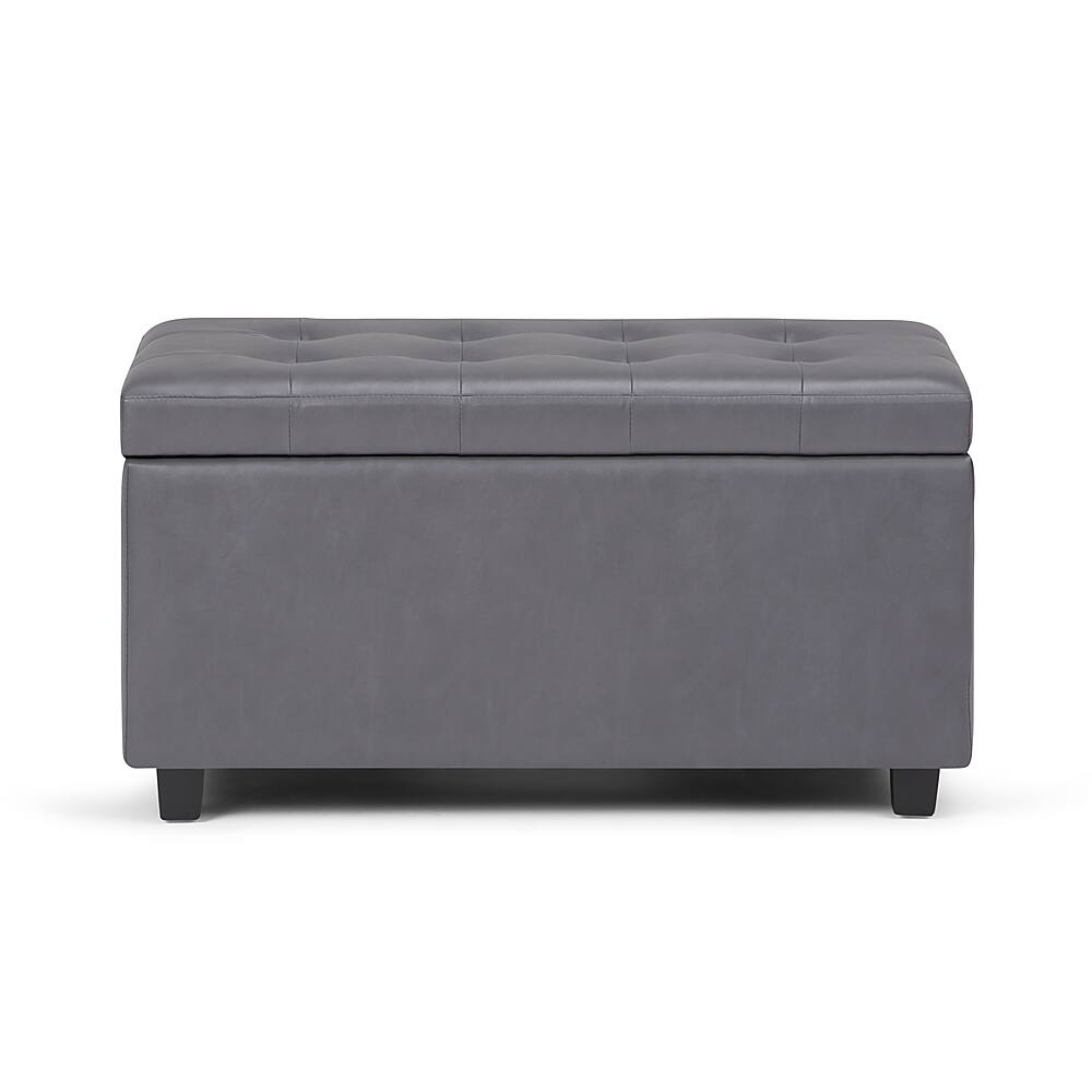 Simpli Home - Cosmopolitan Storage Ottoman - Stone Gray - Front_Zoom
