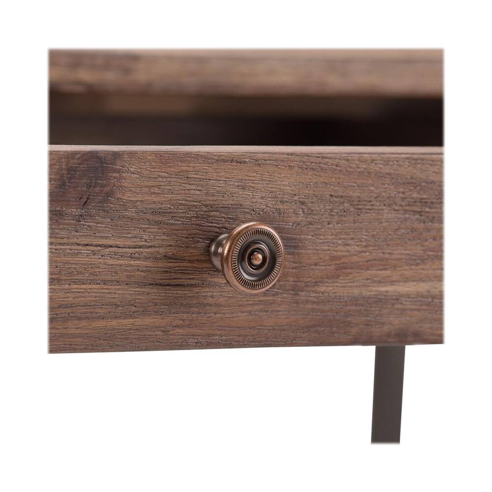 Alt View 14. Simpli Home - Ralston Rectangular Rustic Solid Acacia Wood 3-Drawer Table - Natural Aged Brown.