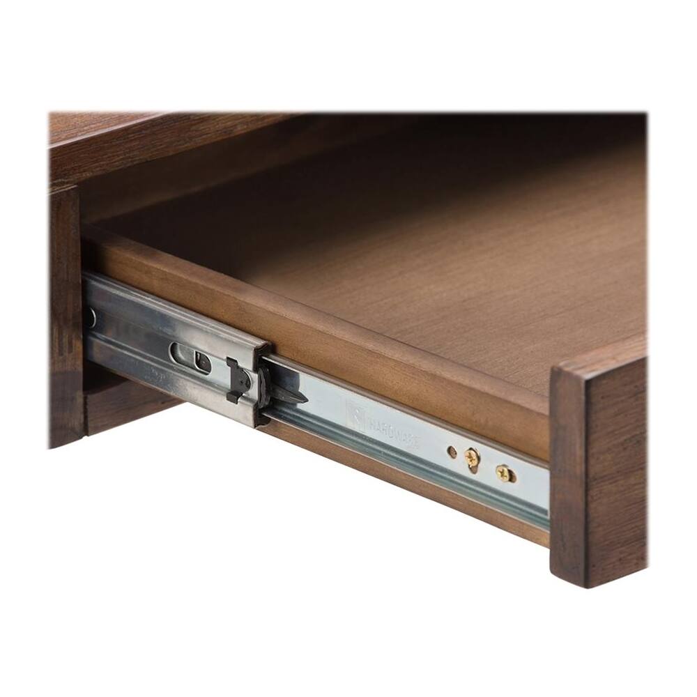 Alt View 15. Simpli Home - Ralston Rectangular Rustic Solid Acacia Wood 3-Drawer Table - Natural Aged Brown.