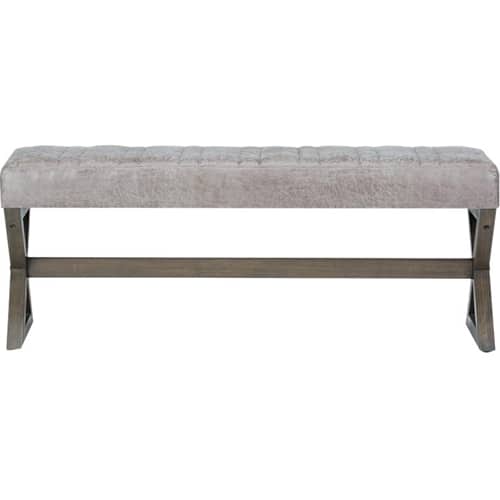 Simpli Home - Salinger Rectangular Modern Contemporary Foam/Plywood Bench Ottoman - Distressed Gray Taupe - Front_Zoom