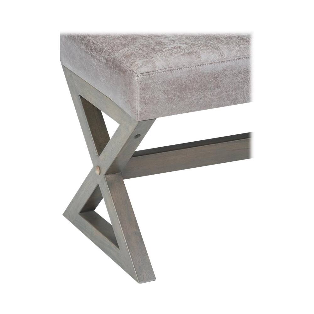 Alt View 14. Simpli Home - Salinger Rectangular Modern Contemporary Foam/Plywood Bench Ottoman - Distressed Gray Taupe.