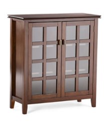Simpli Home - Artisan SOLID WOOD 38 inch Wide Transitional Medium Storage Cabinet in - Russet Brown - Front_Zoom