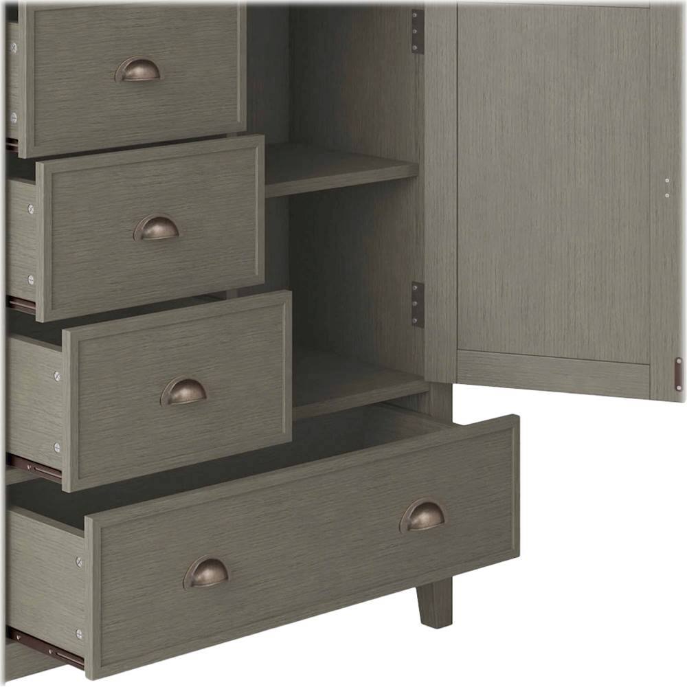 Alt View 13. Simpli Home - Redmond SOLID WOOD 39 inch Wide Transitional Medium Storage Cabinet in Farmhouse Grey - Farmhouse Grey.
