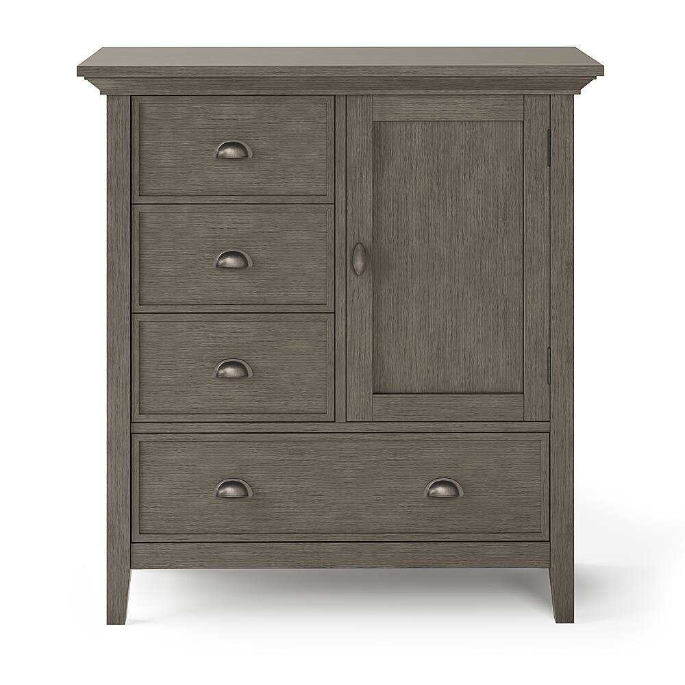 Left. Simpli Home - Redmond SOLID WOOD 39 inch Wide Transitional Medium Storage Cabinet in Farmhouse Grey - Farmhouse Grey.
