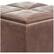 Alt View 13. Simpli Home - Avalon Square Contemporary Faux Air Leather Storage Ottoman - Distressed Umber Brown.