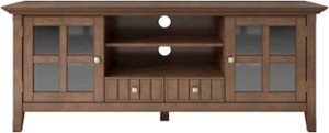 Simpli Home - Acadian SOLID WOOD 60 inch Wide Transitional TV Media Stand For TVs up to 65 inches - Rustic Natural Aged Brown - Front_Zoom