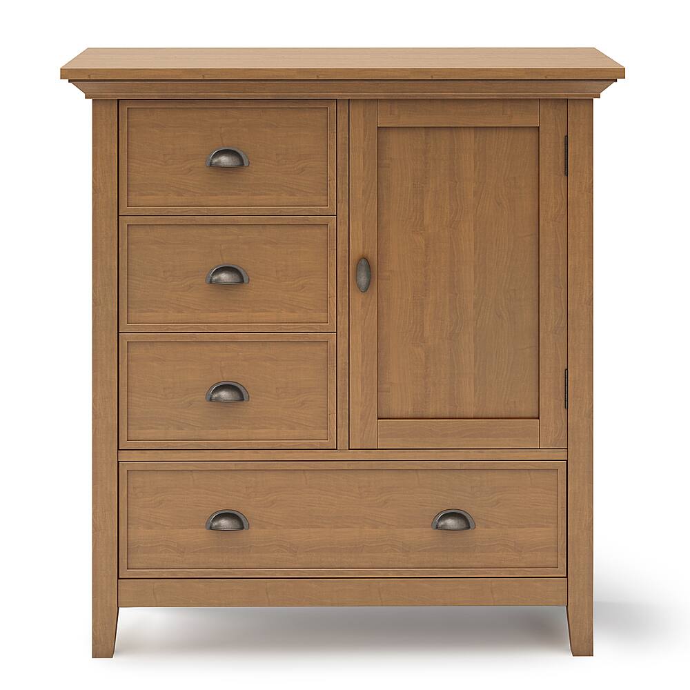 Left. Simpli Home - Redmond SOLID WOOD 39 inch Wide Transitional Medium Storage Cabinet in Light Golden Brown - Light Golden Brown.