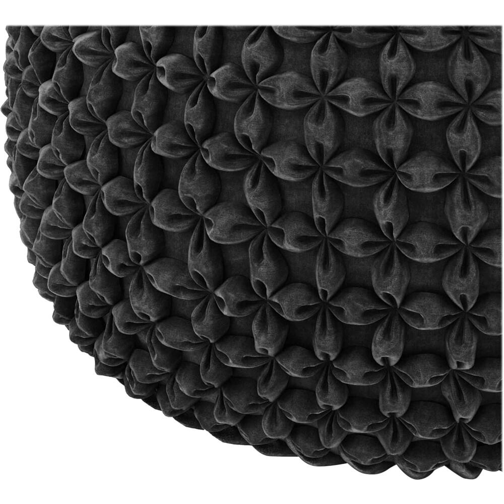 Alt View 11. Simpli Home - Renee Round Transitional Velvet/Cotton Pouf - Slate Gray.