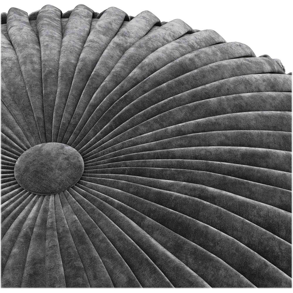 Alt View 12. Simpli Home - Renee Round Transitional Velvet/Cotton Pouf - Slate Gray.