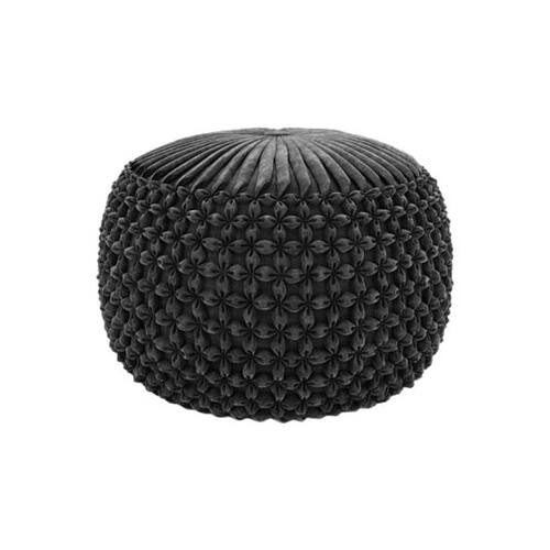 Alt View 15. Simpli Home - Renee Round Transitional Velvet/Cotton Pouf - Slate Gray.