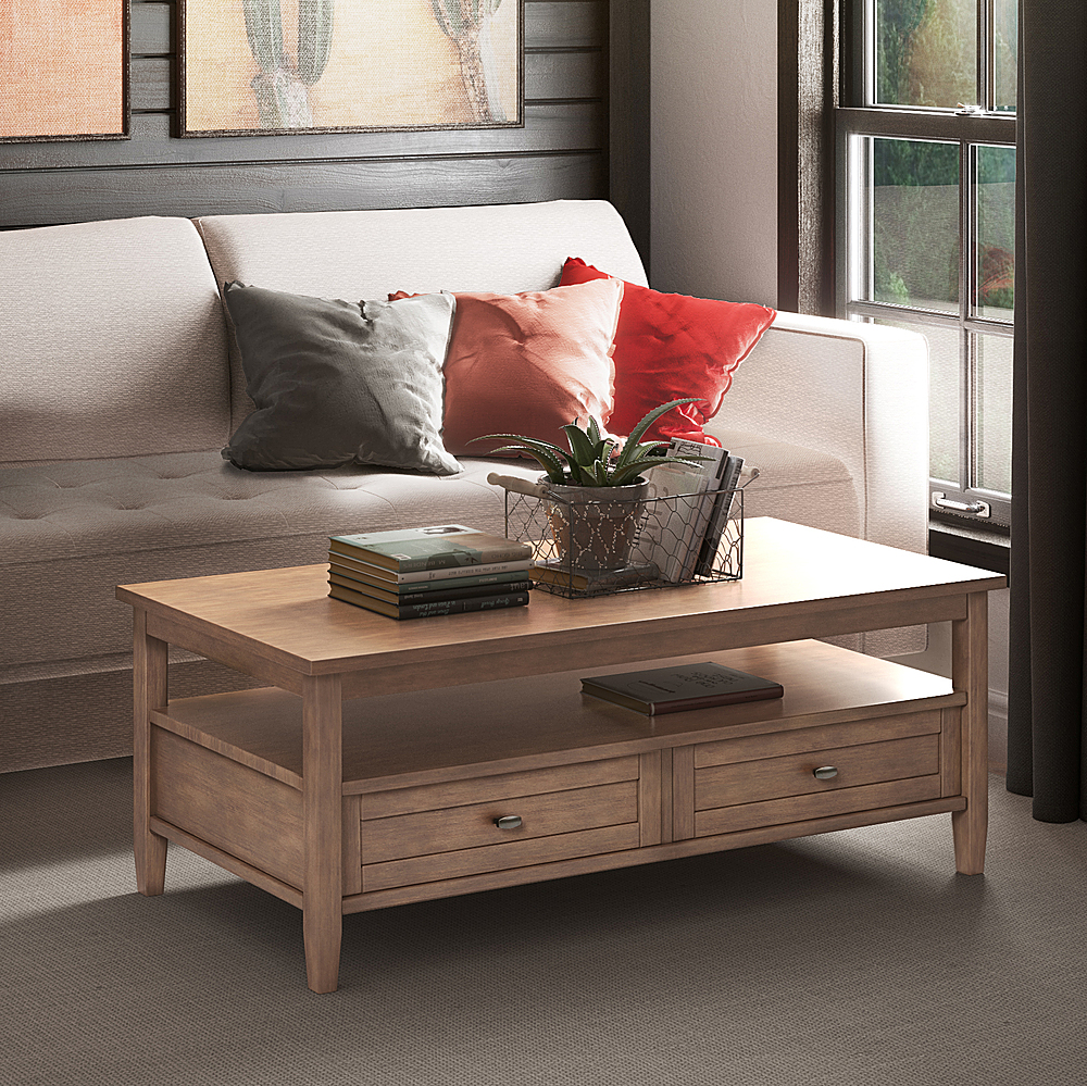 Rectangular Wooden Home Table, With Storage