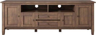 Simpli Home - Warm Shaker SOLID WOOD 72 in Wide TV Media Stand & For TVs up to 80 inches - Rustic Natural Aged Brown - Front_Zoom
