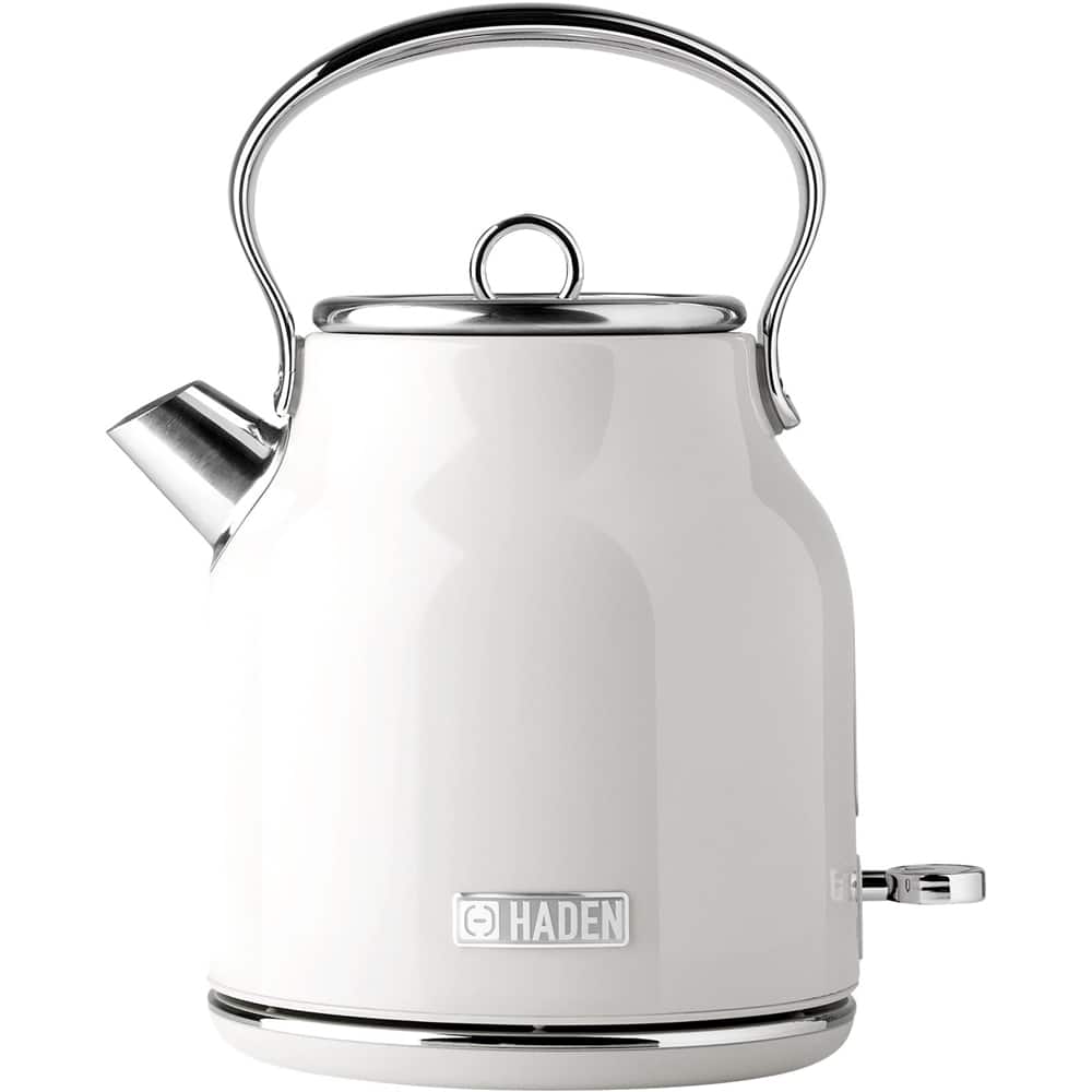 Haden - Heritage 1.7 Liter Electric Kettle Stainless Steel with Auto Shut -Off - Ivory - Front_Zoom
