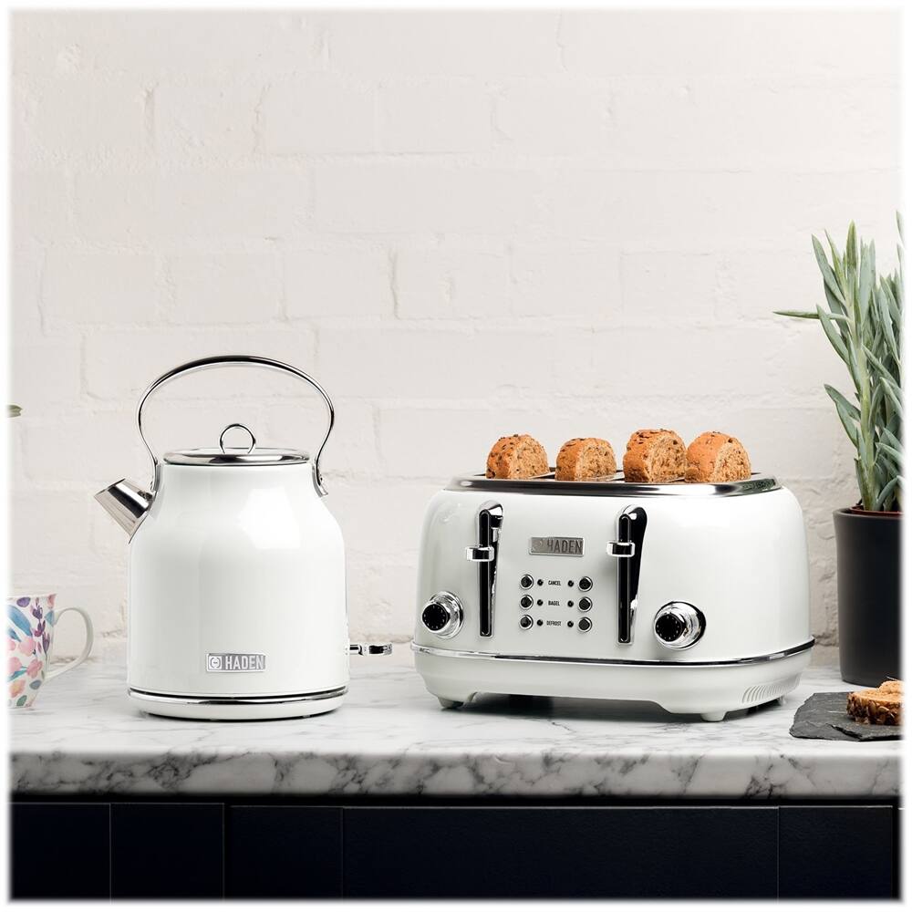 Alt View 16. Haden - Heritage  1.7 Liter Electric Kettle Stainless Steel with Auto Shut -Off - Ivory.