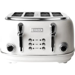 Haden - Heritage 4-Slice Toaster, Wide Slot for Bagels with Multi Settings - Ivory - Front_Zoom