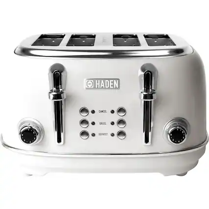 Front. Haden - Heritage 4-Slice Toaster, Wide Slot for Bagels with Multi Settings - Ivory.
