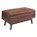 Left. Simpli Home - Owen Rectangular Mid-Century Modern High-Density Foam/Faux Air Leather Ottoman With Inner Storage - Distressed Saddle Brown.