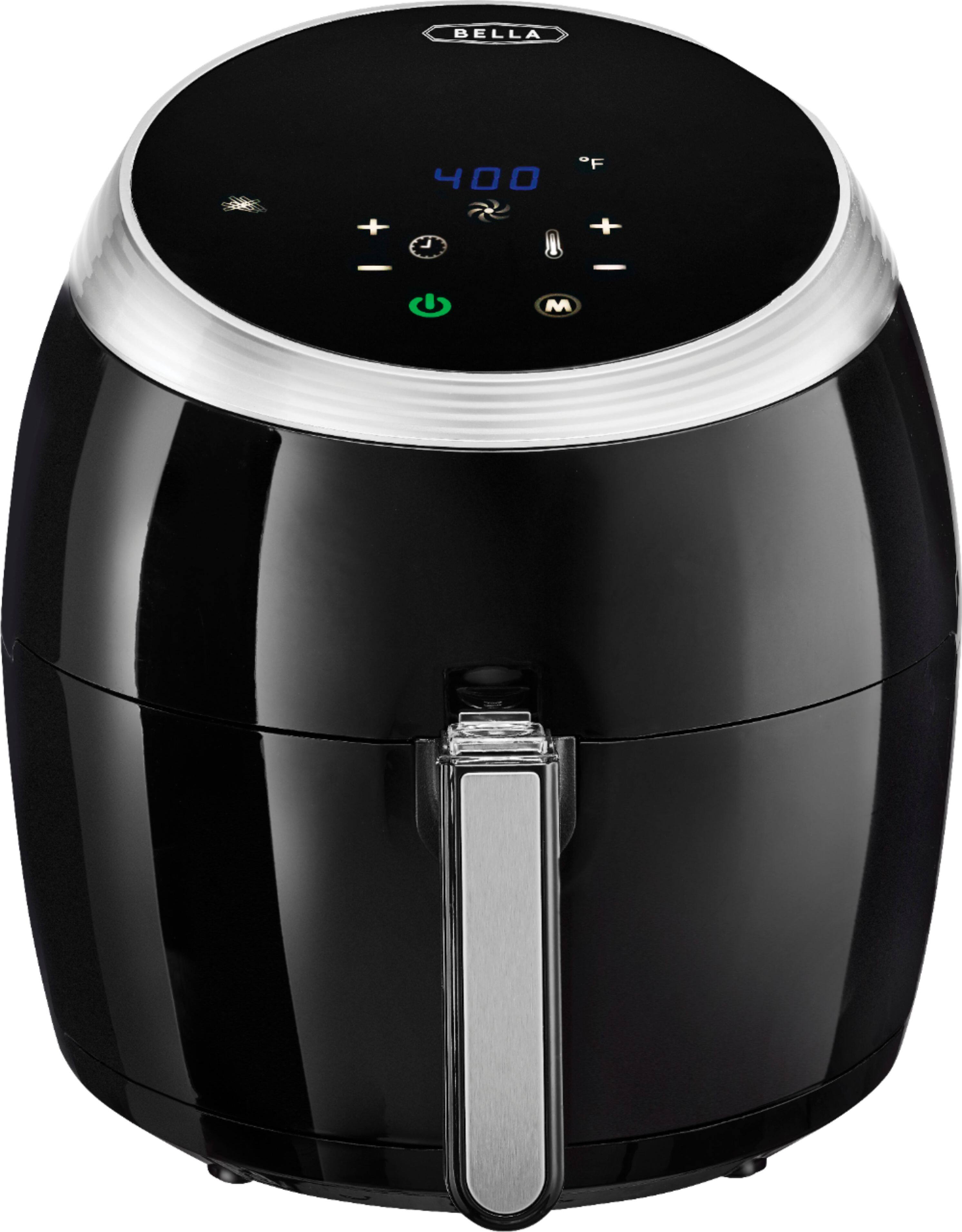 Left. Bella - 5.3-qt. Digital Air Convection Fryer - Black.