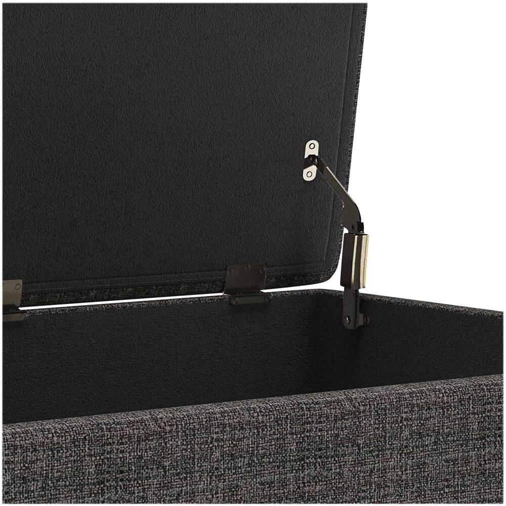 Alt View 13. Simpli Home - Owen Rectangular Mid-Century Modern Tweed Ottoman With Inner Storage - Ebony.