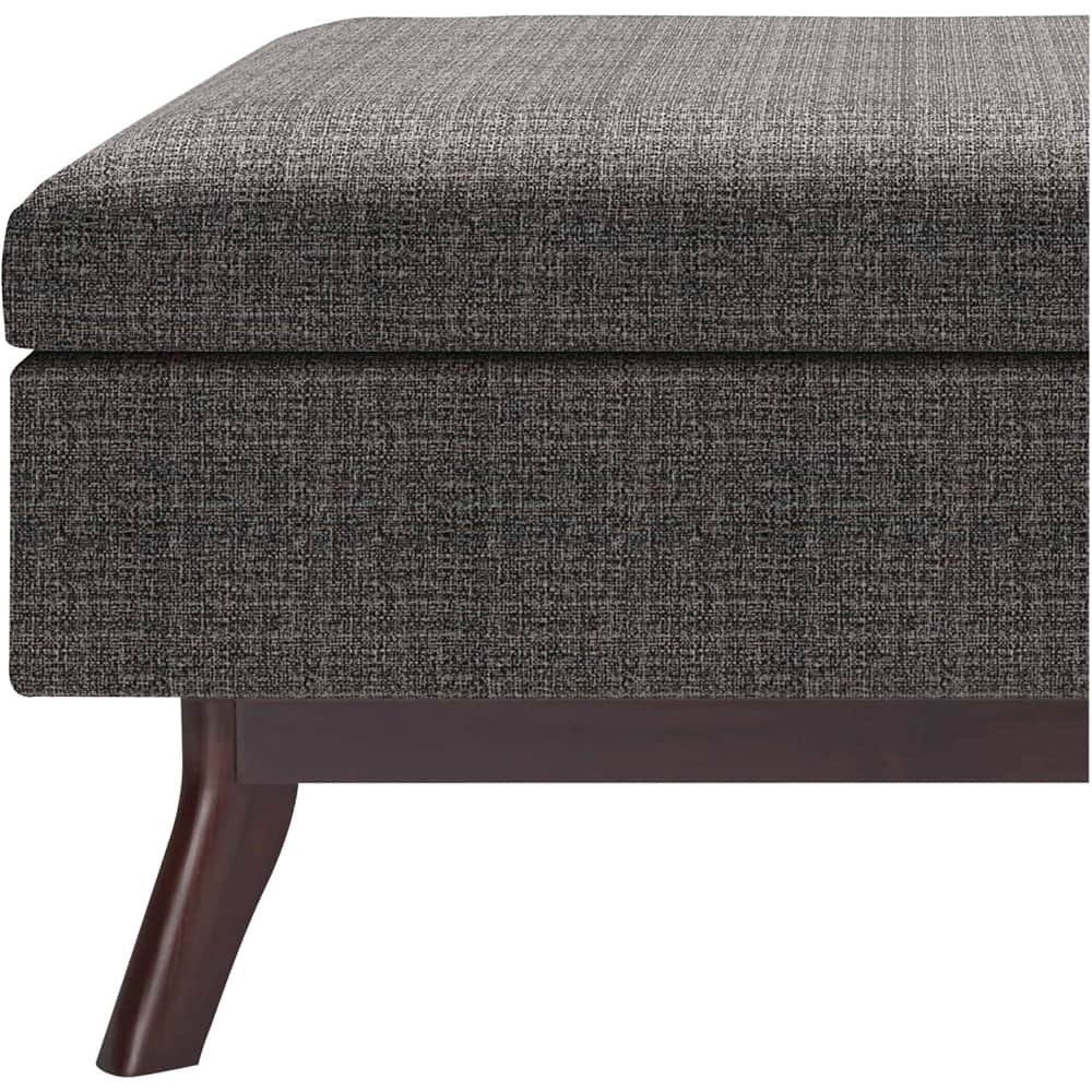 Alt View 14. Simpli Home - Owen Rectangular Mid-Century Modern Tweed Ottoman With Inner Storage - Ebony.