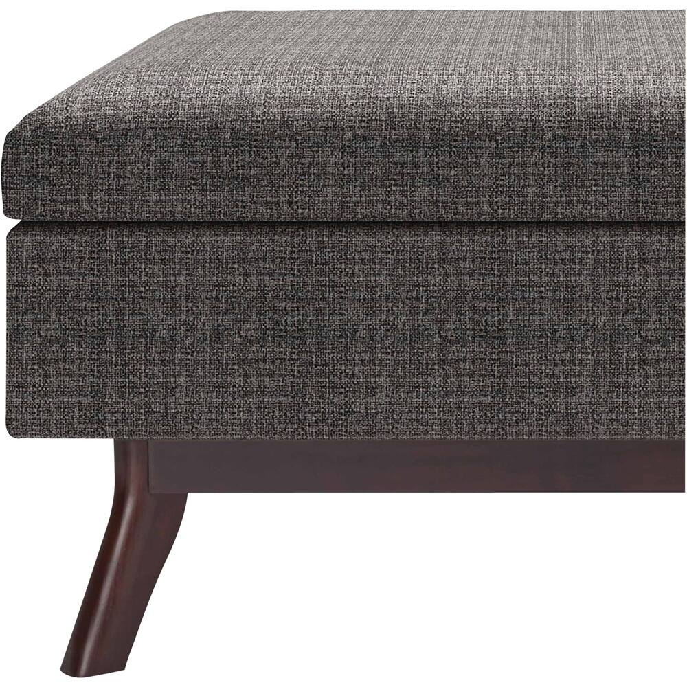 Alt View 14. Simpli Home - Owen Rectangular Mid-Century Modern Tweed Ottoman With Inner Storage - Ebony.