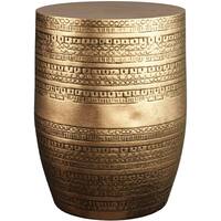 Simpli Home - Johnsen Round Contemporary Iron Accent Side Table - Antique Gold - Front_Zoom