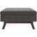 Front. Simpli Home - Owen Square Mid-Century Modern Woven Fabric/Faux Air Leather Ottoman With Inner Storage - Ebony.