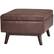 Front. Simpli Home - Owen Mid-Century Modern Faux Air Leather Ottoman With Inner Storage - Distressed Saddle Brown.
