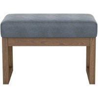 Simpli Home - Milltown Rectangular Contemporary Wood/Foam Bench Ottoman - Stone Gray - Front_Zoom