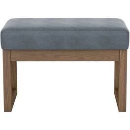 Simpli Home - Milltown Rectangular Contemporary Wood/Foam Bench Ottoman - Stone Gray