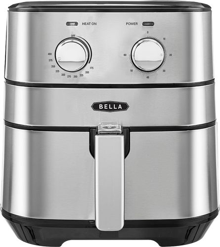 Bella - 5.3-qt. Analog Air Convection Fryer - Stainless Steel
