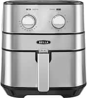 Bella - 5.3-qt. Analog Air Convection Fryer - Stainless Steel - Front_Zoom